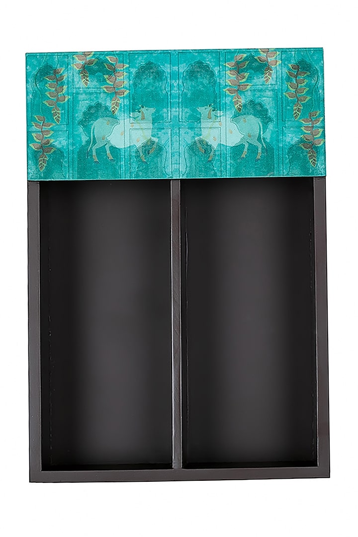 Nandi Teal Cutlery & Napkin Holder Set by Artychoke at Pernia's Pop Up Shop