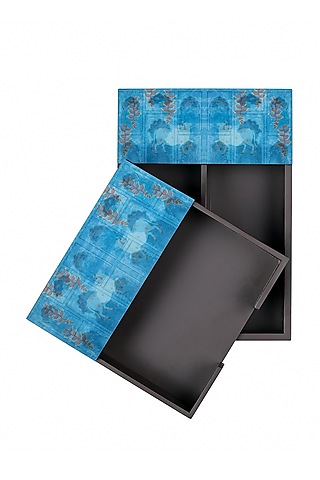 Nandi Blue Cutlery & Napkin Holder Set by Artychoke