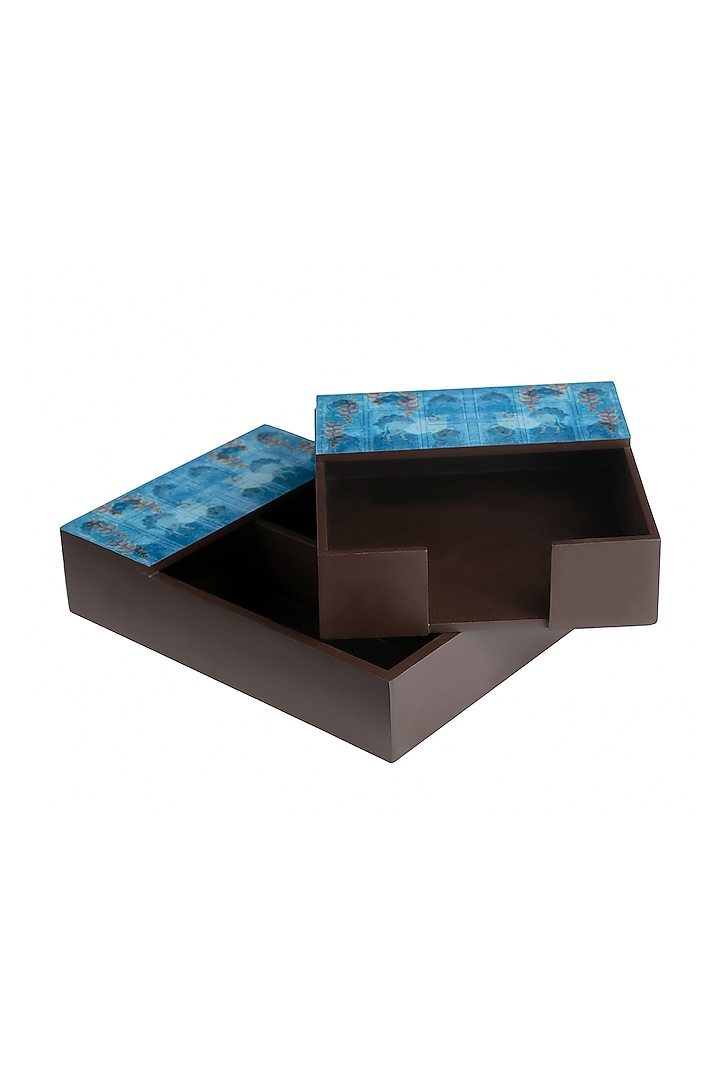 Nandi Blue Cutlery & Napkin Holder Set by Artychoke at Pernia's Pop Up Shop