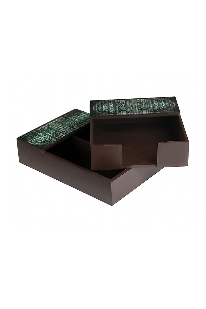 Grey Cement Carved Cutlery & Napkin Holder Set by Artychoke at Pernia's Pop Up Shop