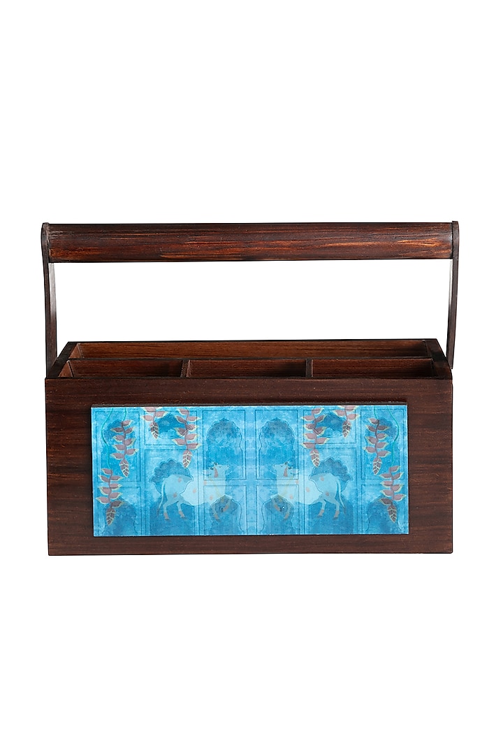 Nandi Blue Wooden Organiser by Artychoke at Pernia's Pop Up Shop