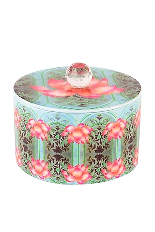 Blue Enameled Lotus Box by Artychoke