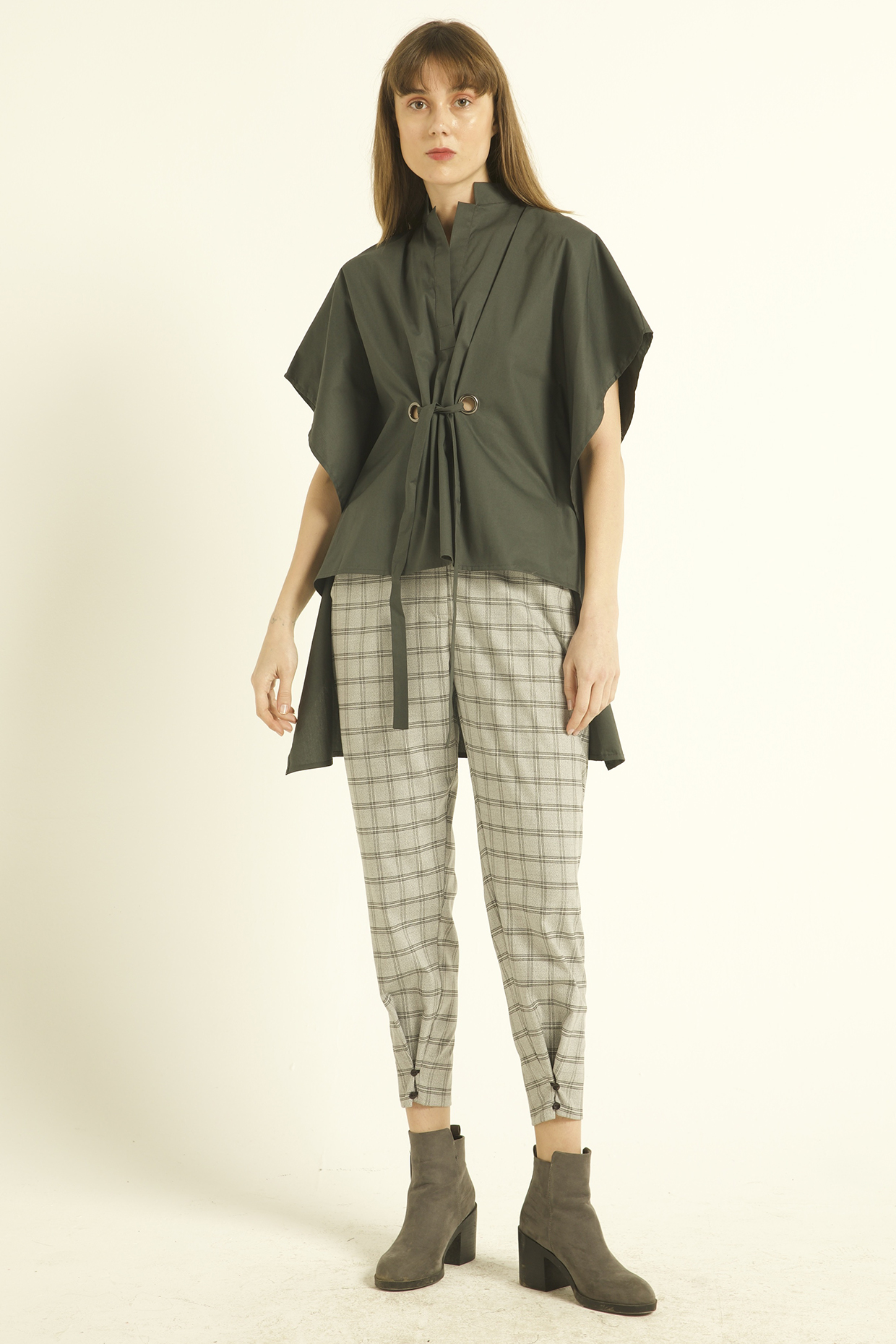 Grey Checkered Pants by Dash and Dot at Pernia's Pop Up Shop
