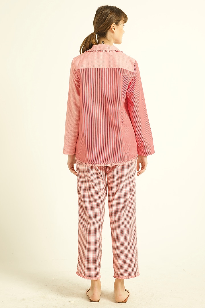 Blush Pink Color Blocked Night Suit by Dash and Dot at Pernia's Pop Up Shop