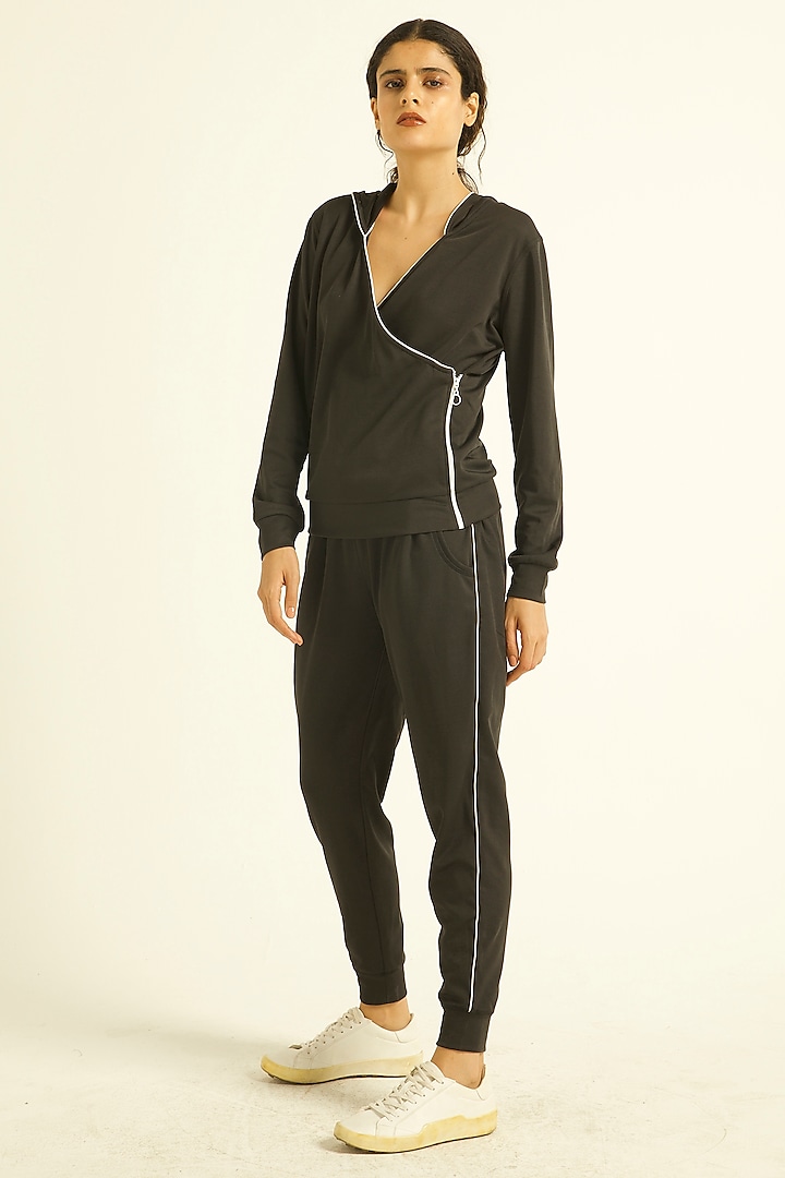 Black Wrap Hoodie by Dash and Dot