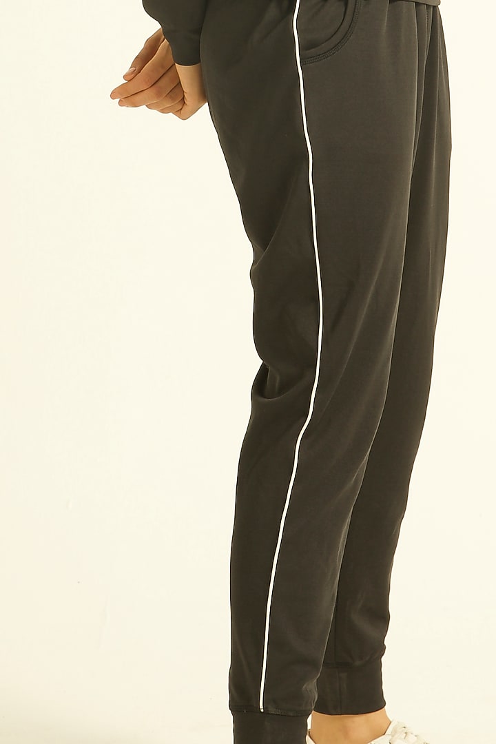 Black Recycled Polyester Jogger Pants by Dash and Dot at Pernia's Pop Up Shop