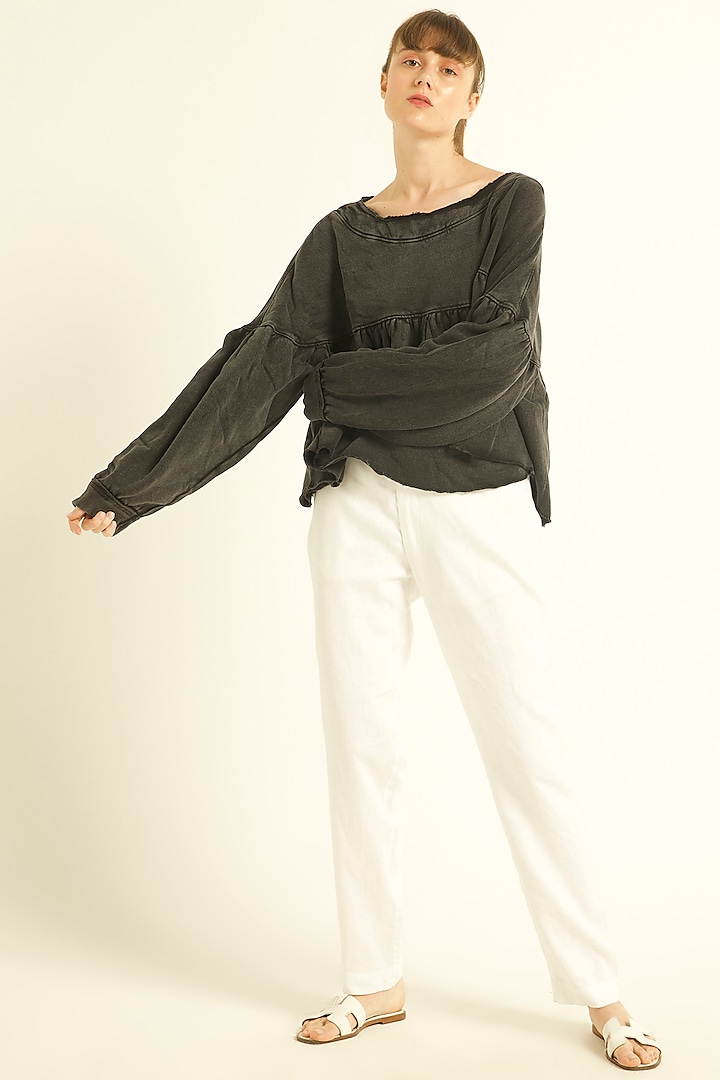 Burnt Olive Cotton Sweat Top by Dash and Dot