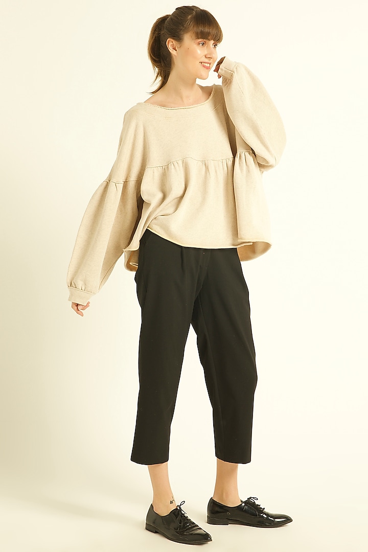 Cream Cotton Sweat Top by Dash and Dot