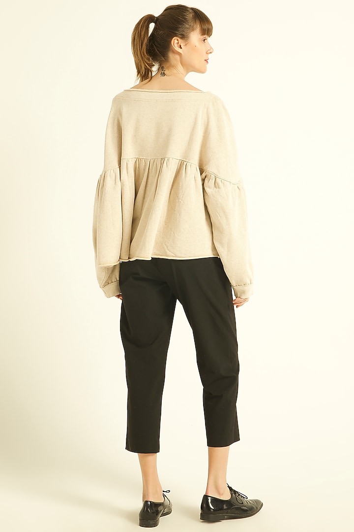Cream Cotton Sweat Top by Dash and Dot at Pernia's Pop Up Shop