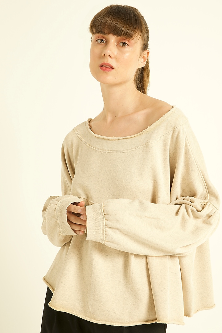 Cream Cotton Sweat Top by Dash and Dot at Pernia's Pop Up Shop