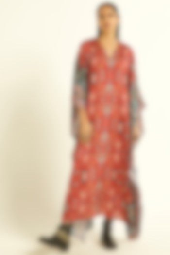 Clear Red Printed Kaftan by Dash and Dot