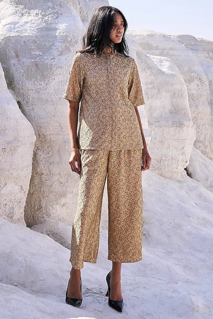 Beige Polyester Top by Dash and Dot at Pernia's Pop Up Shop