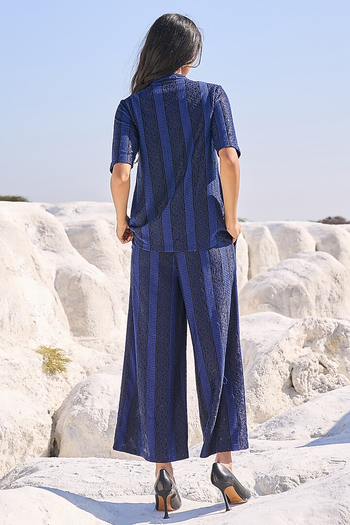 Navy Blue Polyester Top by Dash and Dot at Pernia's Pop Up Shop