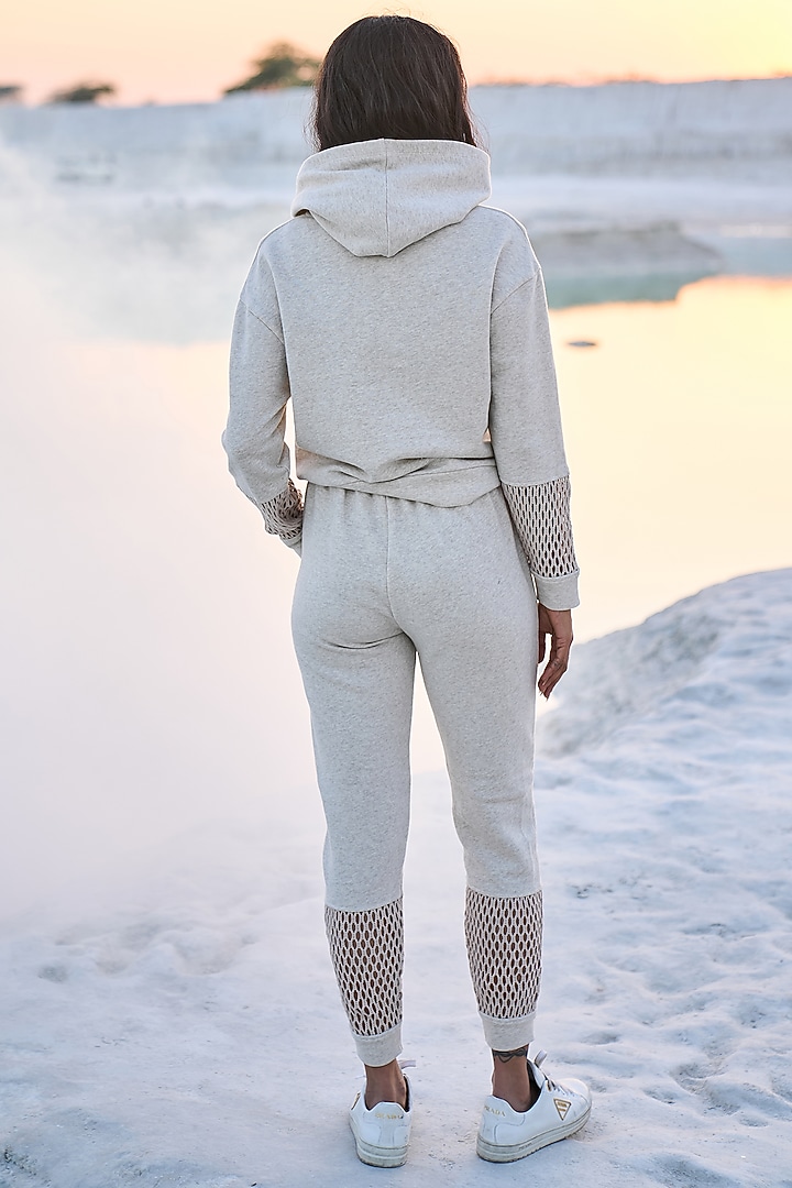 Beige Organic Cotton Joggers by Dash and Dot at Pernia's Pop Up Shop