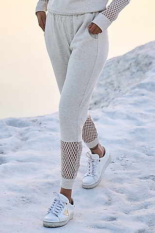 Beige Organic Cotton Joggers by Dash and Dot
