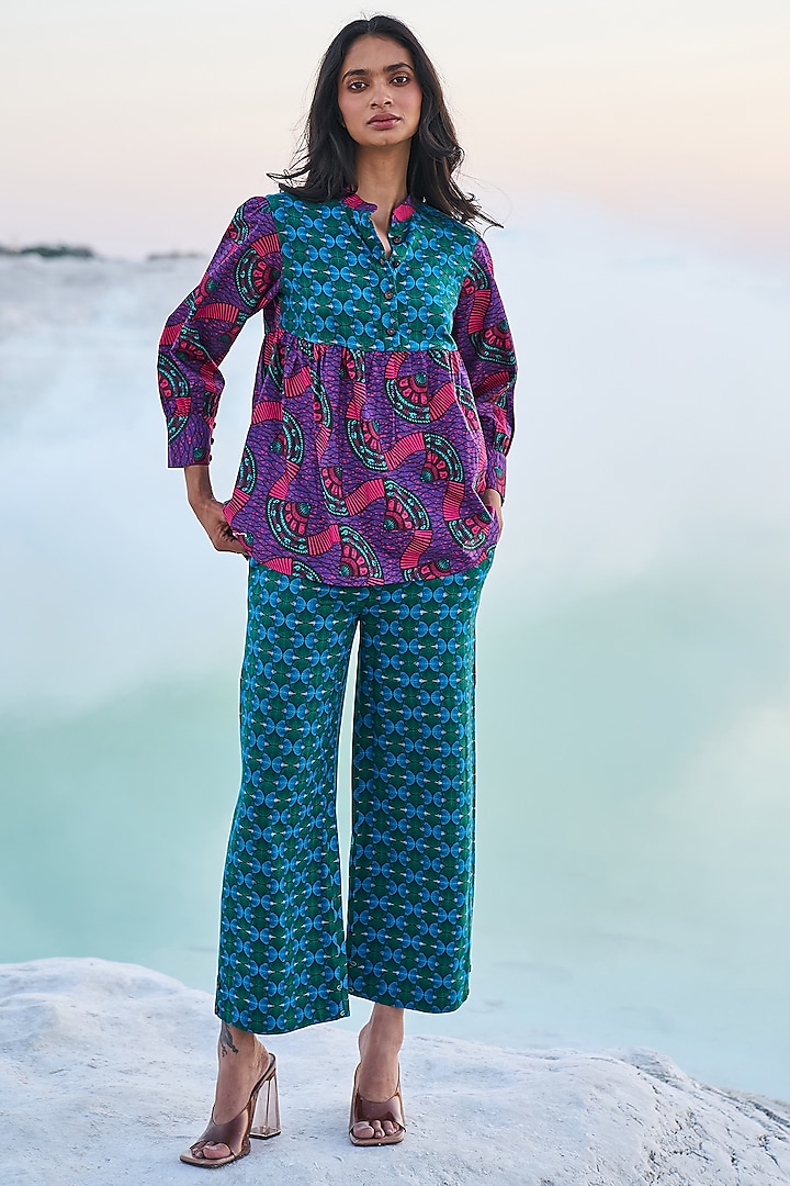 Multi-Coloured Cotton Printed Top by Dash and Dot