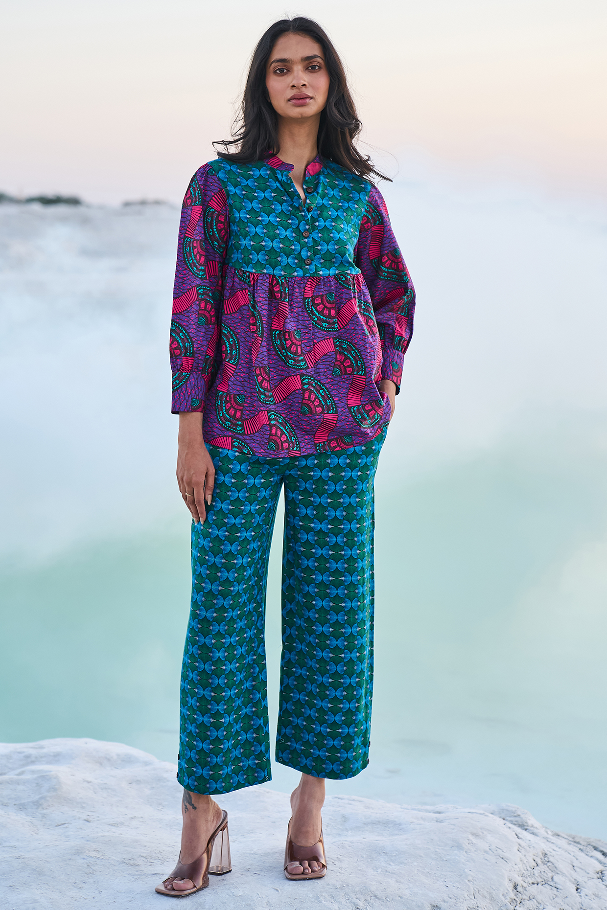 Multi-Coloured Cotton Printed Co-Ord Set by Dash and Dot at Pernia's Pop Up Shop