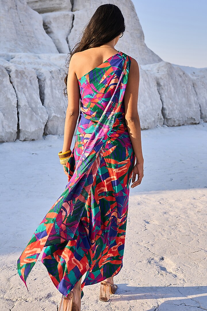 Multi-Coloured Tencel Printed Skirt Set by Dash and Dot at Pernia's Pop Up Shop