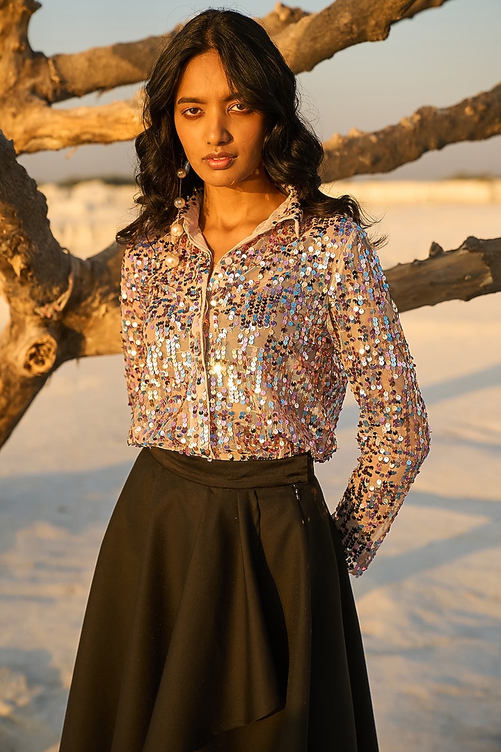 Iridescent Recycled Polyester Shirt by Dash and Dot at Pernia's Pop Up Shop