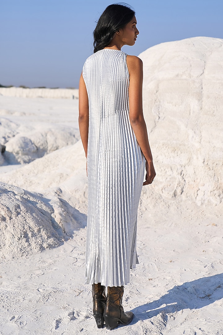 Silver Shimmer Maxi Summer Dress by Dash and Dot at Pernia's Pop Up Shop