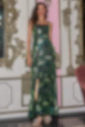 Multi-Colored Polyester Embroidered Party Wear Gown by Dash and Dot at Pernia's Pop Up Shop