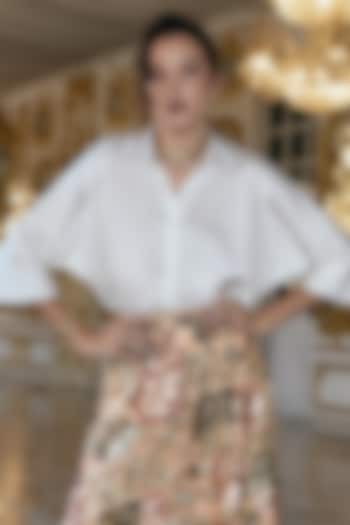 Ivory Satin Shirt by Dash and Dot at Pernia's Pop Up Shop