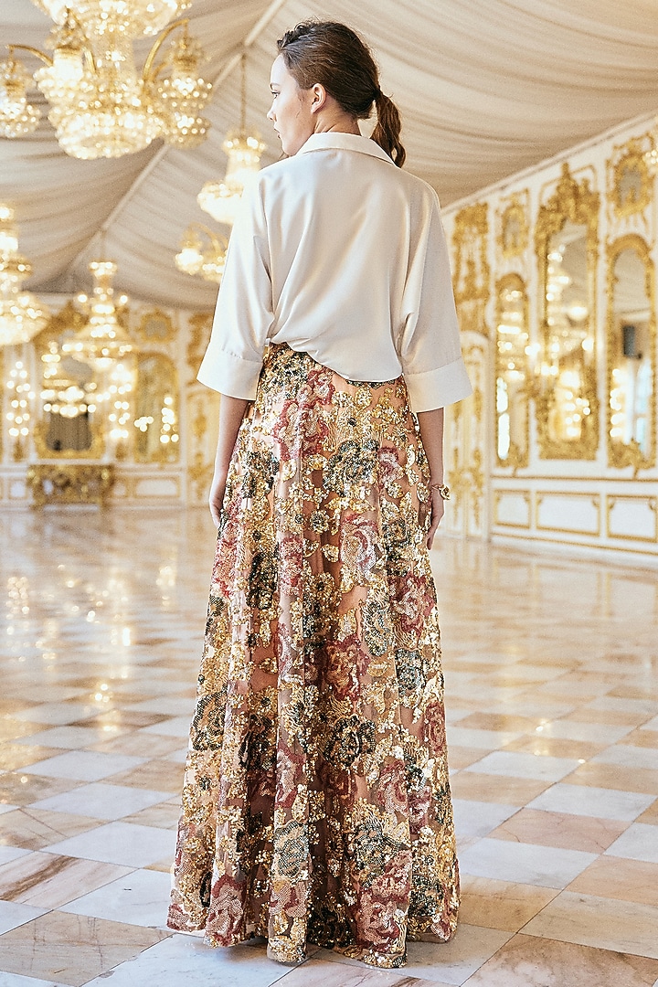 Ivory Satin Shirt by Dash and Dot at Pernia's Pop Up Shop