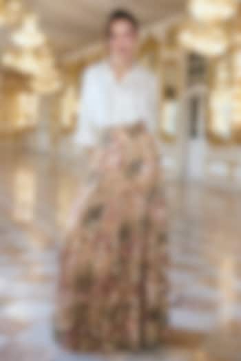 Multi-Colored Polyester Sequins Embroidered Skirt Set by Dash and Dot at Pernia's Pop Up Shop