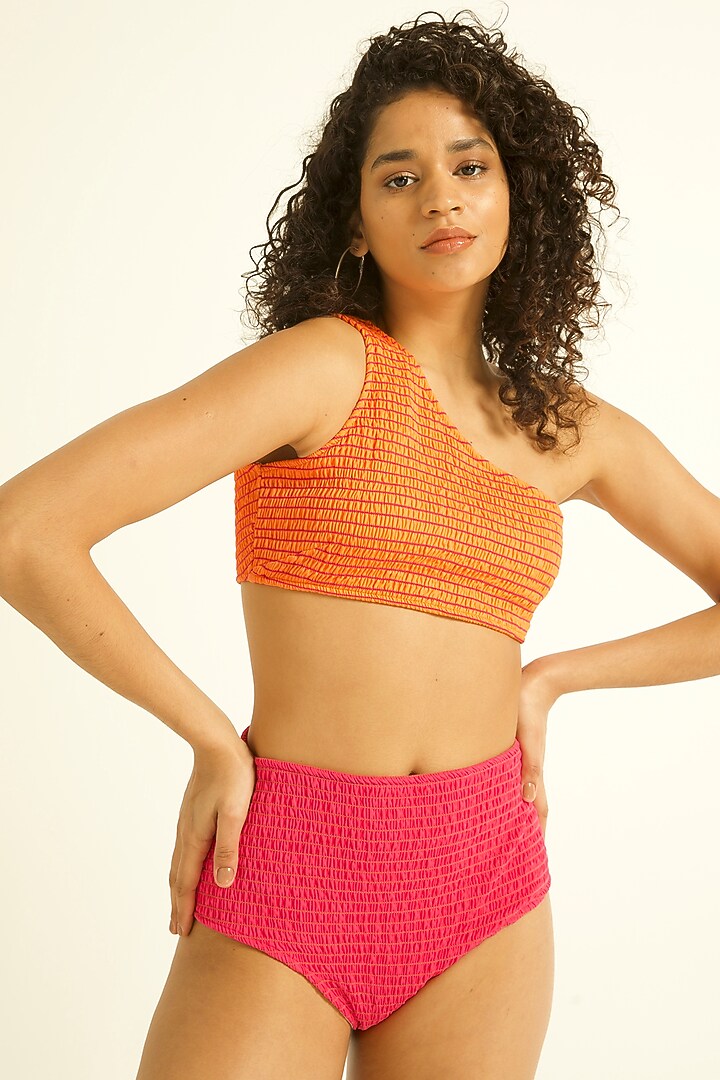 Orange & Pink Bikini Set by Dash and Dot at Pernia's Pop Up Shop
