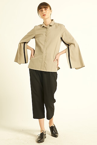 Khaki Organic Cotton Shirt by Dash and Dot