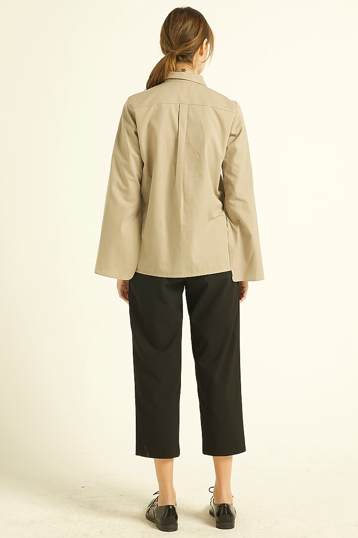 Khaki Organic Cotton Shirt by Dash and Dot at Pernia's Pop Up Shop