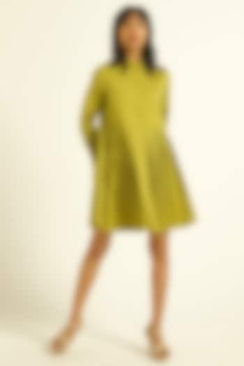 Pista Green Organic Cotton Summer Shirt Dress by Dash and Dot at Pernia's Pop Up Shop