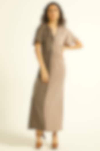 Slate Grey & Charcoal Grey Color Blocked Maxi Summer Dress by Dash and Dot at Pernia's Pop Up Shop