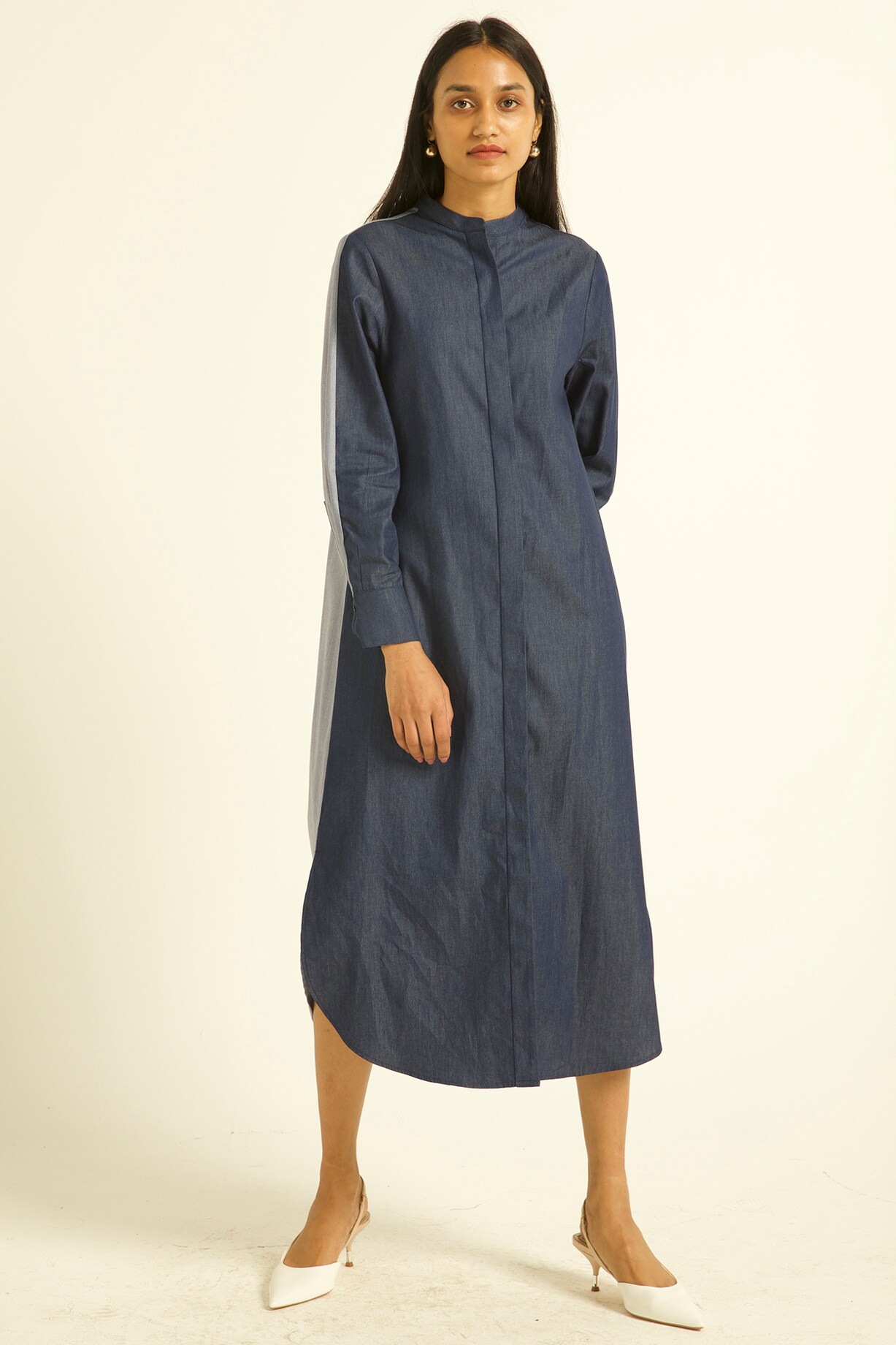 ash blue dresses Velvet Brigitte Mid Length Bias Dress