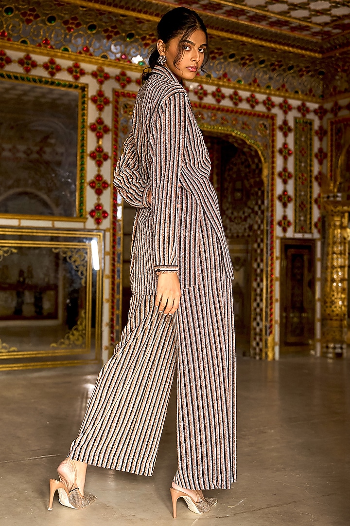 Multi-Colored Knit Striped Flared Pants by Dash and Dot at Pernia's Pop Up Shop