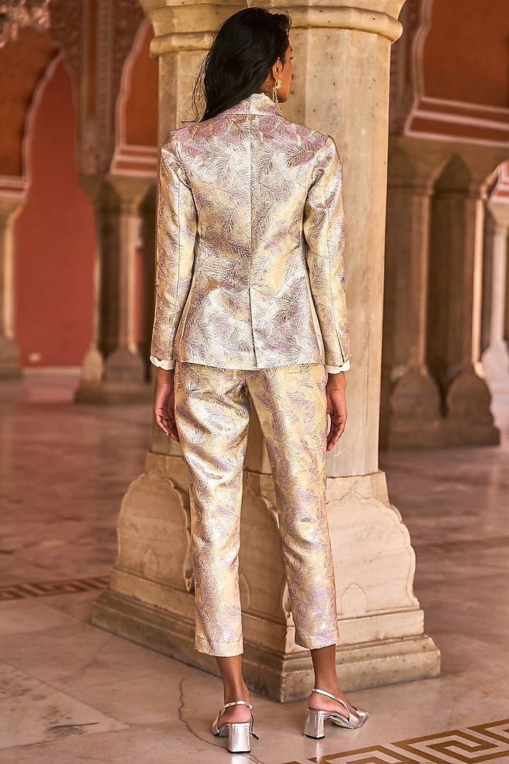 Lilac & Silver Brocade Blazer by Dash and Dot at Pernia's Pop Up Shop