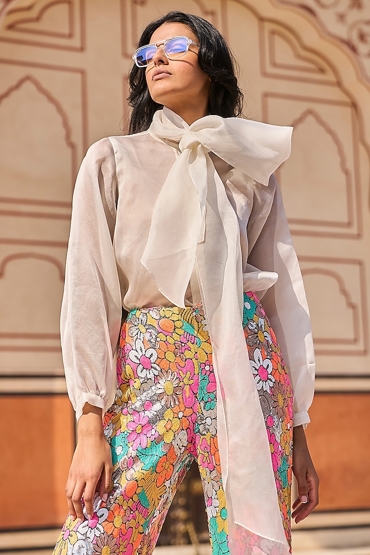 White Organza Shirt by Dash and Dot at Pernia's Pop Up Shop