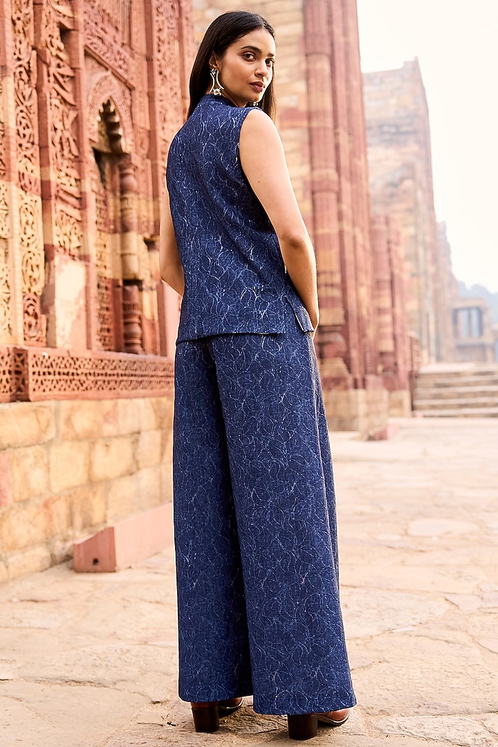 Indigo Soft Knitted Indigo Denim Lace Pants by Dash and Dot at Pernia's Pop Up Shop
