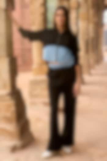 Black Cotton Denim Pants by Dash and Dot at Pernia's Pop Up Shop