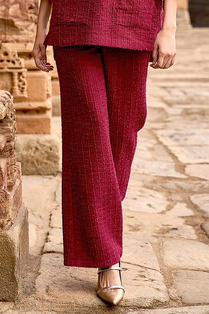 Brick Recycled Polyester Textured Knitted Co-Ord Set by Dash and Dot at Pernia's Pop Up Shop