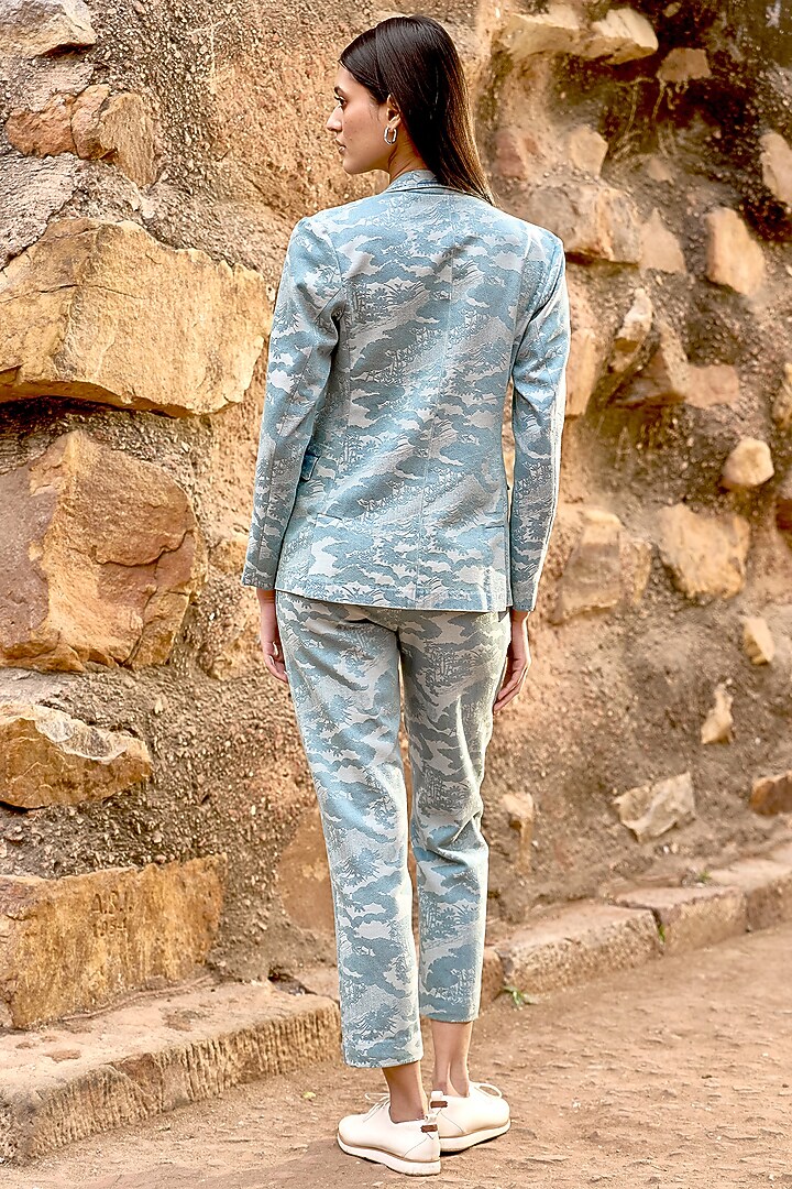 Indigo Cotton Polyester Lyocell Acetic Pants by Dash and Dot at Pernia's Pop Up Shop