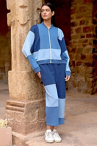 Indigo Cotton Denim Sweatshirt by Dash and Dot