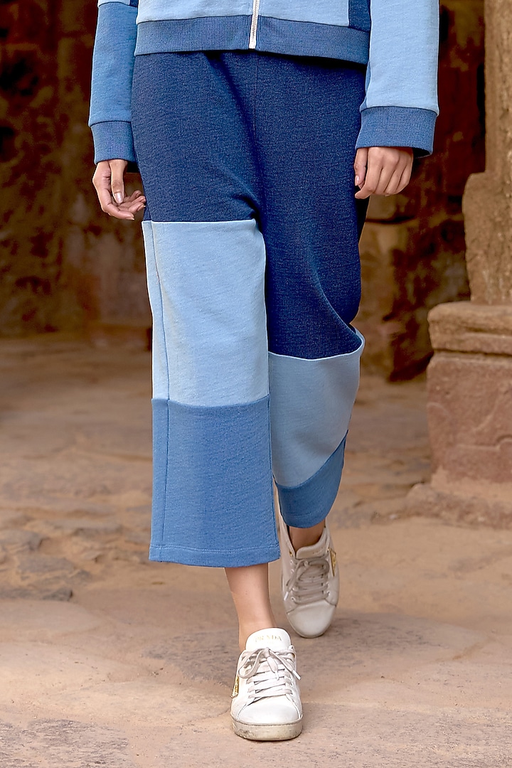 Indigo Cotton Denim Straight-Cut Jogger Pants by Dash and Dot at Pernia's Pop Up Shop