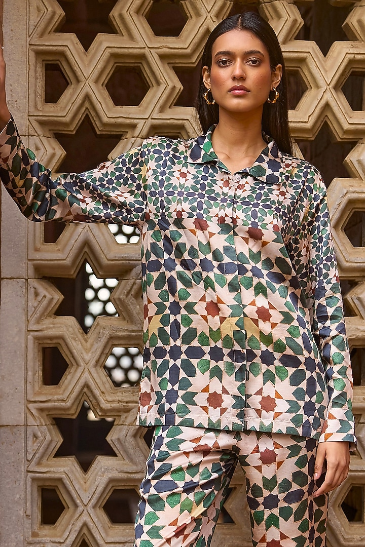 Multi-Colored Viscose Printed Co-Ord Set by Dash and Dot at Pernia's Pop Up Shop
