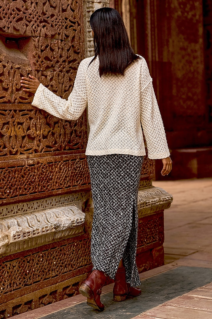 Ivory Acrylic Cotton Wool Recycled Polyester Knitted Top by Dash and Dot at Pernia's Pop Up Shop