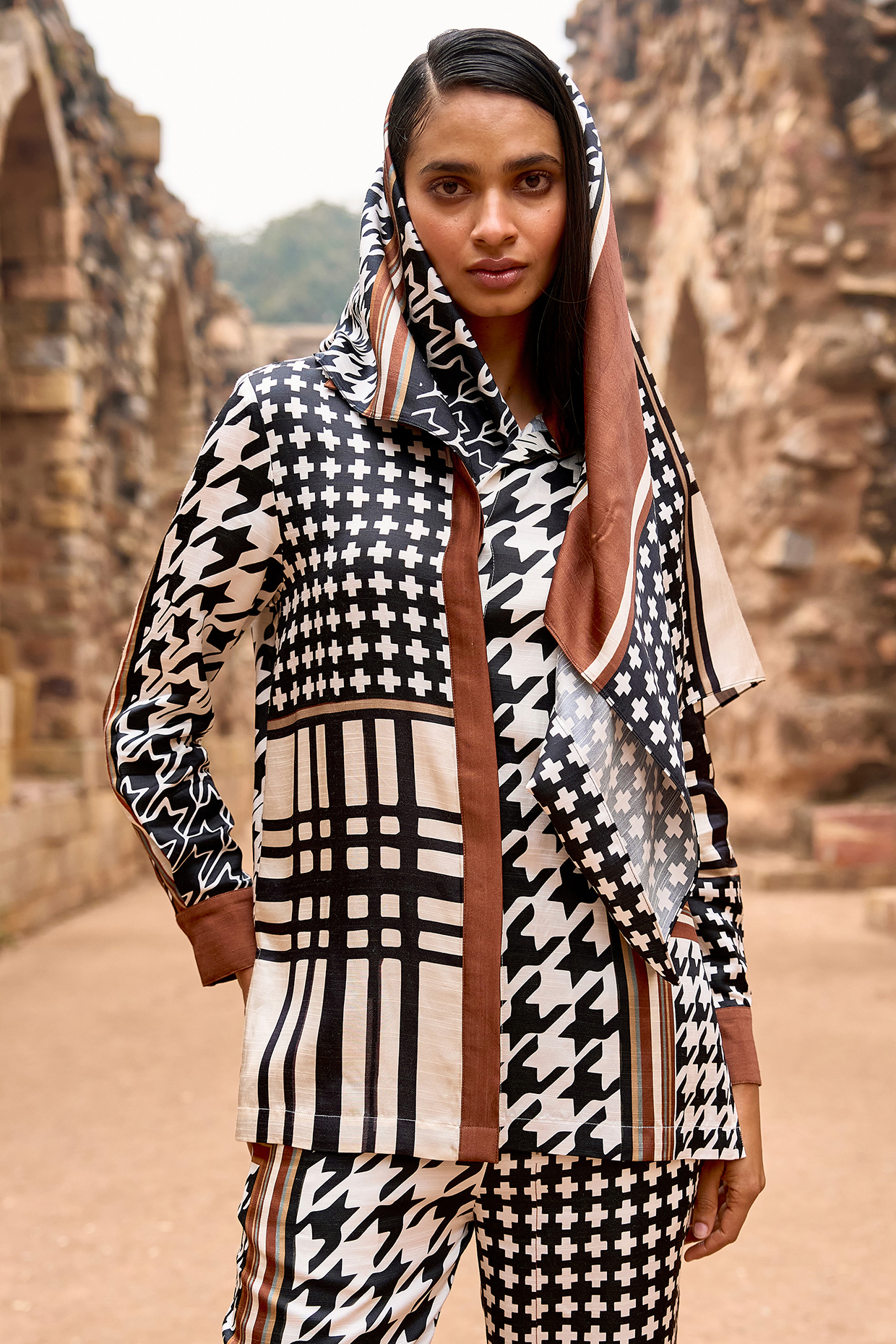 Multi-Colored Organic Viscose Geometric Printed Top by Dash and Dot at Pernia's Pop Up Shop