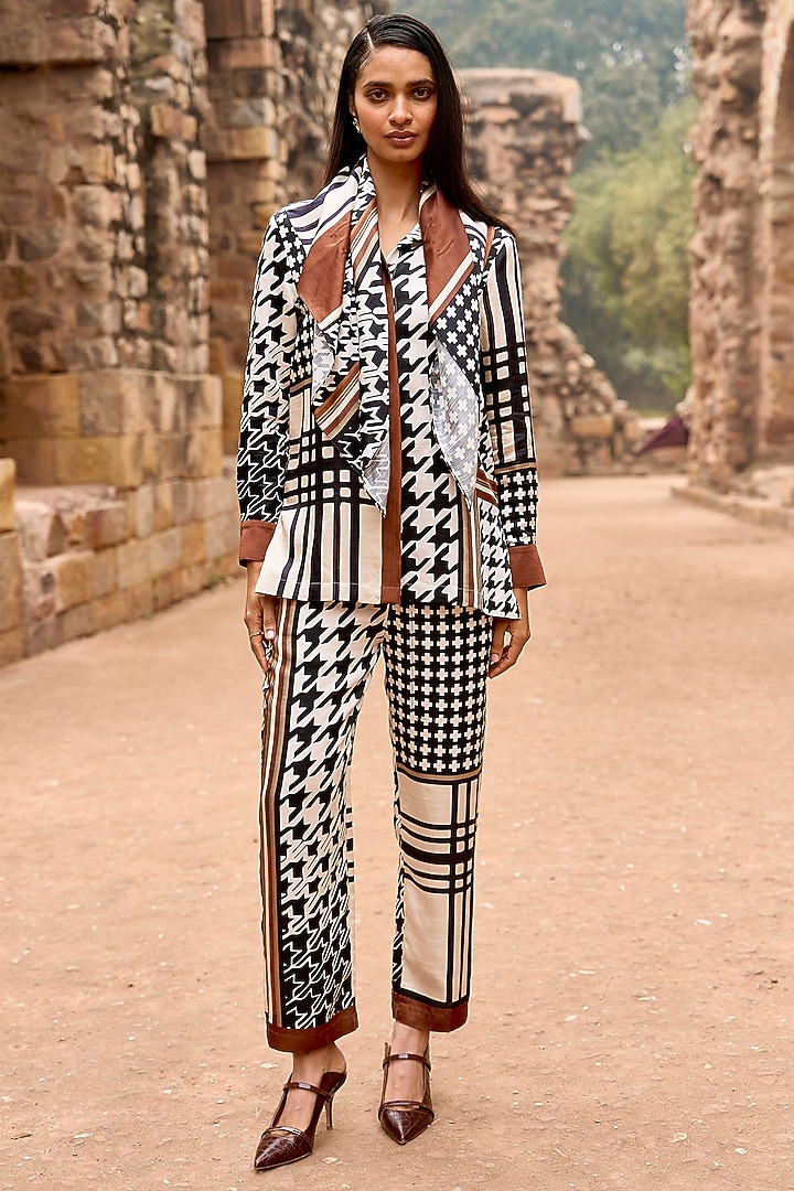 Multi-Colored Organic Viscose Geometric Printed Co-Ord Set by Dash and Dot at Pernia's Pop Up Shop