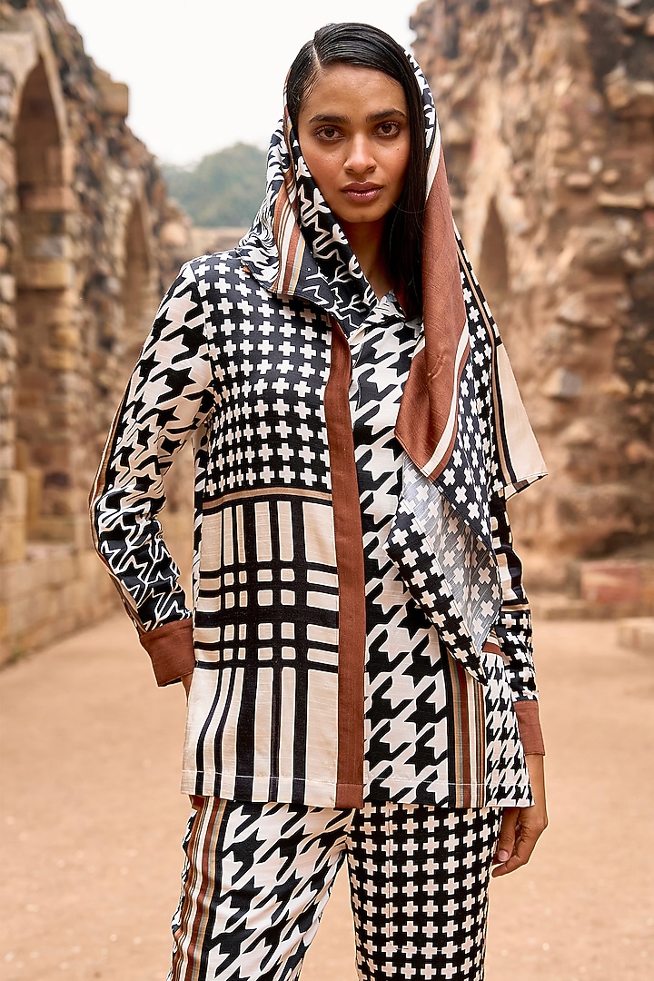 Multi-Colored Organic Viscose Geometric Printed Co-Ord Set by Dash and Dot at Pernia's Pop Up Shop