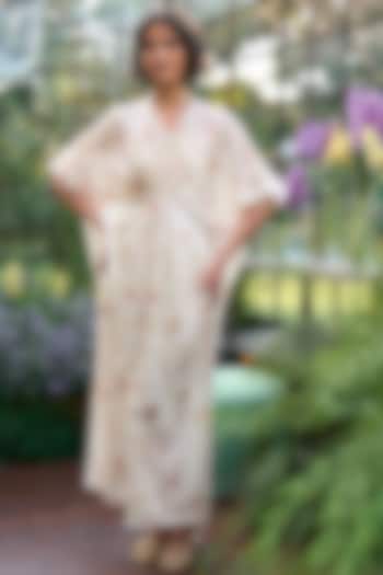 Multi-Colored Recycled Polyester Floral Kaftan Summer Dress by Dash and Dot at Pernia's Pop Up Shop