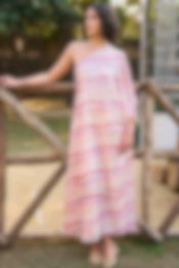 Multi-Colored Recycled Polyester Printed One-Shoulder Summer Dress by Dash and Dot at Pernia's Pop Up Shop